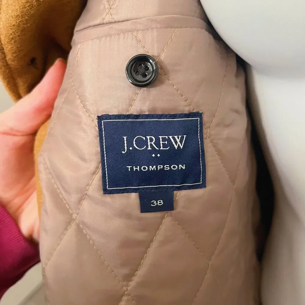 J. Crew Men's Thompson Wool Blend Top Coat in Camel Size 38